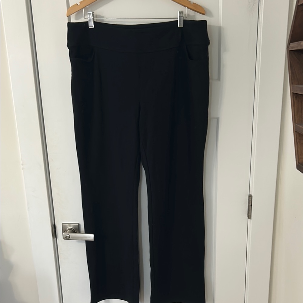 Ruby Ribbon Black Straight Leg Pants